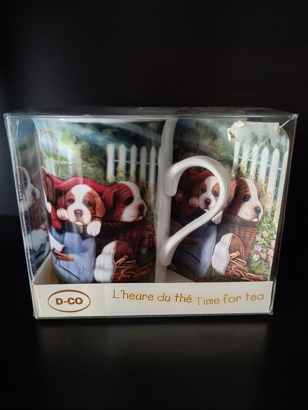 Collectible Puppies "Time for Tea" Ceramic Mug & Coaster Set - Picture 3 of 9
